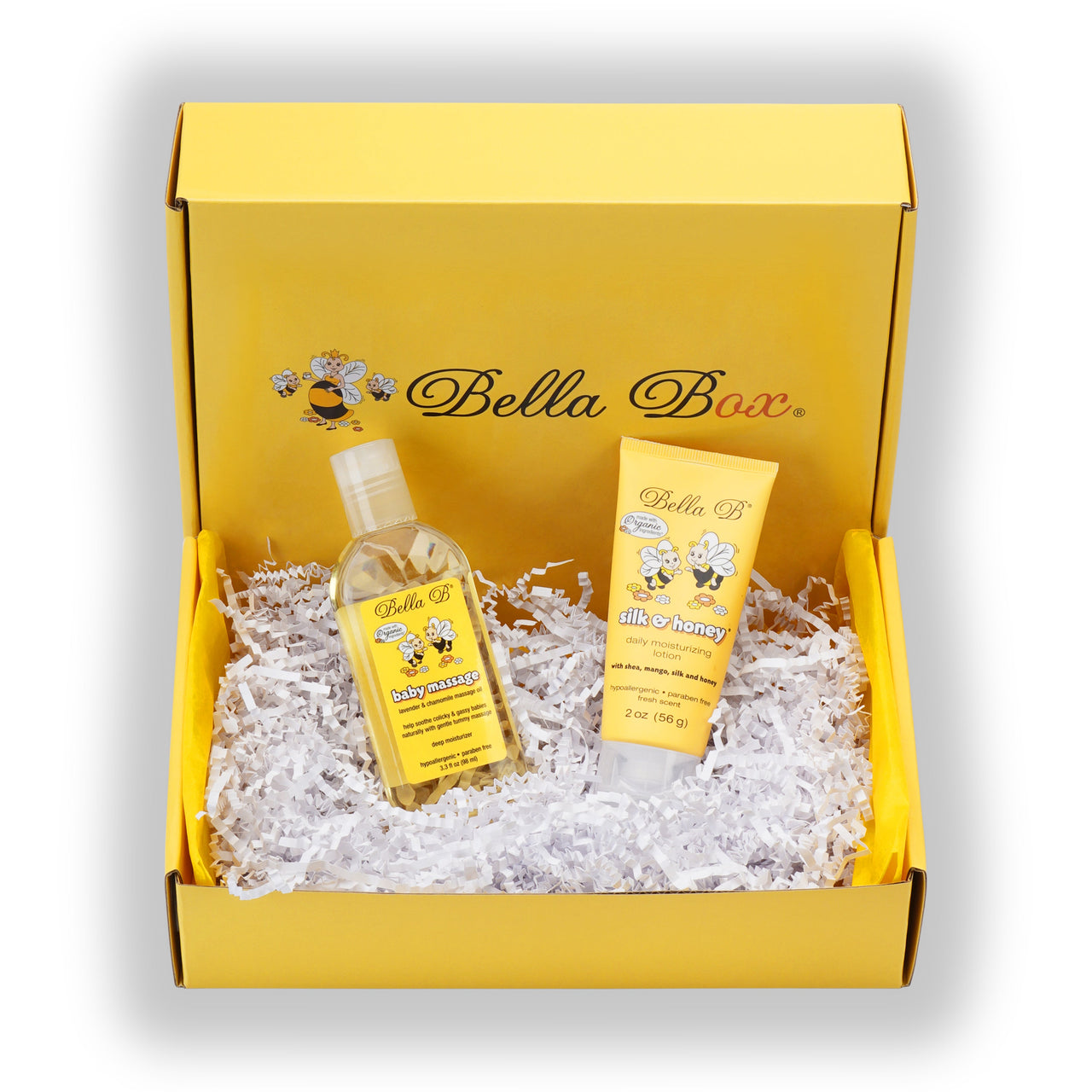 Bella B Gift Set - Baby Massage Oil 3.3 oz and Silk & Honey Baby Lotion 2 oz