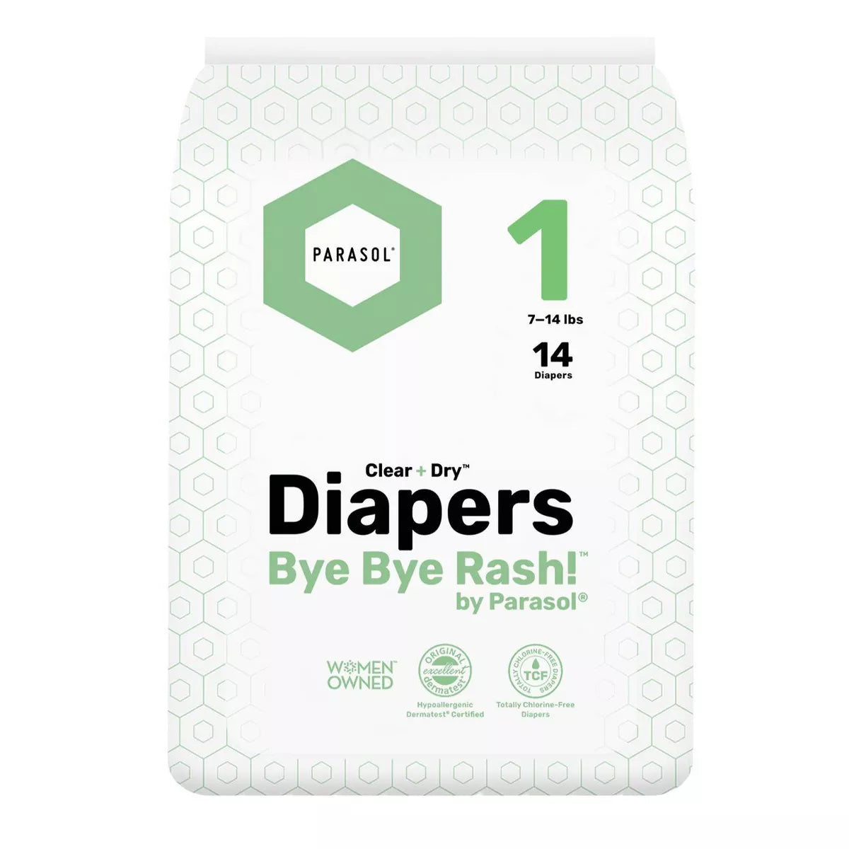 Parasol Clear+Dry Natural Disposable Diapers Starter Pack Size 1